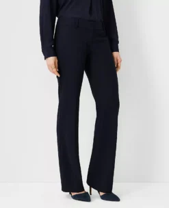 Curvy Fit Seasonless Stretch Trousers - Elegant Navy Flare Slacks