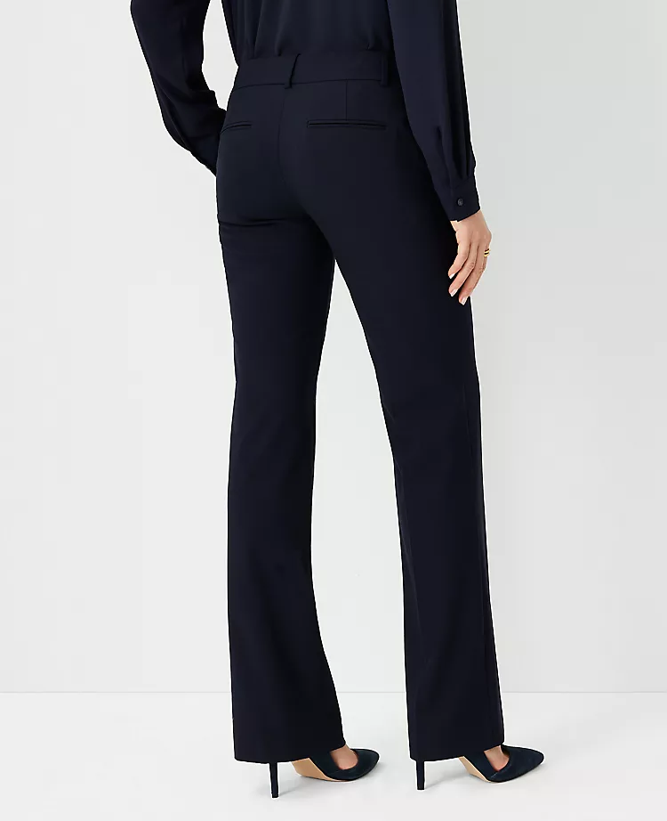 Curvy Fit Seasonless Stretch Trousers - Elegant Navy Flare Slacks 2 Curvy Fit Seasonless Stretch Trousers - Elegant Navy Flare Slacks - Image 2