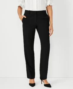 Classic Fit Straight Leg Suit Pants in Seasonless Stretch - Core Black