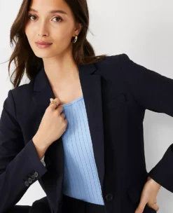 Women's Seasonless Stretch One-Button Blazer - Professional Tailored Fit -Ann Taylor Store 441032 0352 ALT2