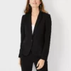 Women's One-Button Seasonless Stretch Blazer - Core Black Professional Suit Jacket