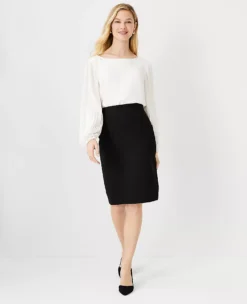 Seasonless Stretch Pencil Skirt - Tailored Knee-Length Professional Skirt 6 Seasonless Stretch Pencil Skirt - Tailored Knee-Length Professional Skirt -Ann Taylor Store 443563 6600 ALT2