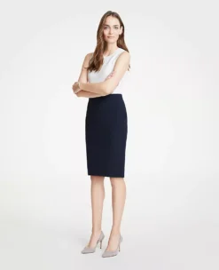 Women's Curvy Fit Seasonless Stretch Seamed Pencil Skirt -Ann Taylor Store 443564 0352 ALT2