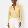 Petite Long Sleeve Camp Shirt - Elegant Work-to-Weekend Blouse