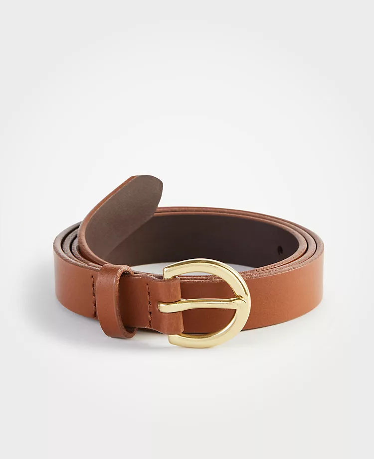 Premium Slim Leather Trouser Belt with Brushed Metal Buckle 1 Premium Slim Leather Trouser Belt with Brushed Metal Buckle