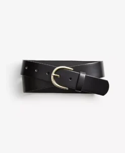 Premium 1.75-Inch Wide Leather Trouser Belt with Rounded Metal Buckle