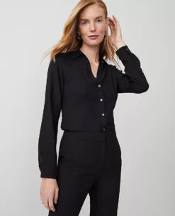 Satin Essential Shirt Black