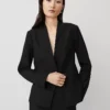Bi-Stretch Cutaway Blazer in Black - Professional Tailored Fit