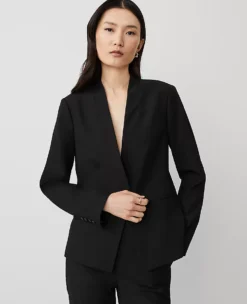 Bi-Stretch Cutaway Blazer in Black - Professional Tailored Fit