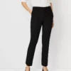 Women's Slim Fit Bi-Stretch Ankle Pants - Professional Black Dress Trousers