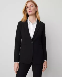 Women's Long One-Button Bi-Stretch Professional Blazer