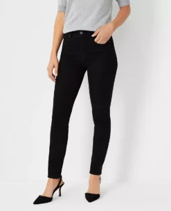Mid Rise Skinny Jeans in Jet Black - Sculpting Performance Stretch
