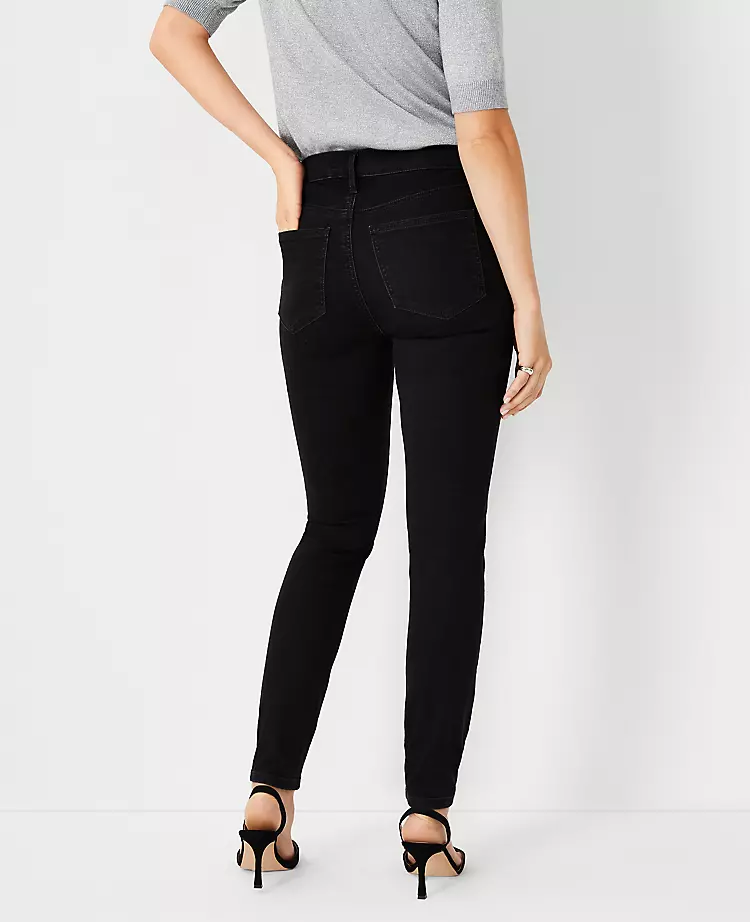 Sculpting Mid Rise Skinny Jeans in Jet Black Performance Stretch 2 Sculpting Mid Rise Skinny Jeans in Jet Black Performance Stretch - Image 2