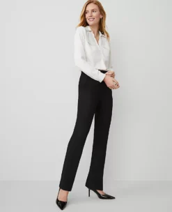 Sophisticated Bi-Stretch Side Zip Straight Leg Trousers