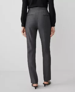 Women's Dark Grey Bi-Stretch Side Zip Straight Leg Dress Pants 5 Women's Dark Grey Bi-Stretch Side Zip Straight Leg Dress Pants -Ann Taylor Store 519831 6086 ALT2