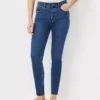 Sculpting Mid-Rise Skinny Jeans in Mid Stone Wash - Flattering Performance Stretch