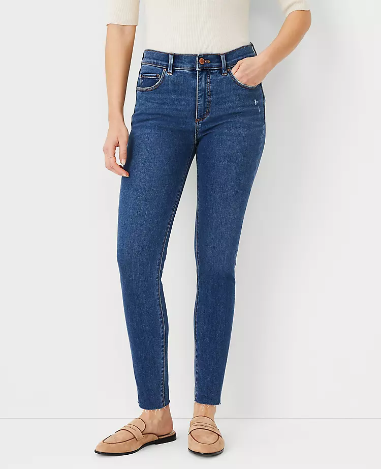 Sculpting Mid-Rise Skinny Jeans in Mid Stone Wash - Flattering Performance Stretch 1 Sculpting Mid-Rise Skinny Jeans in Mid Stone Wash - Flattering Performance Stretch