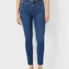 Curvy Sculpting Pocket Mid Rise Skinny Jeans In Mid Stone Wash