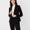 Women's Wrinkle-Resistant Double Knit Blazer - Tailored One-Button Jacket