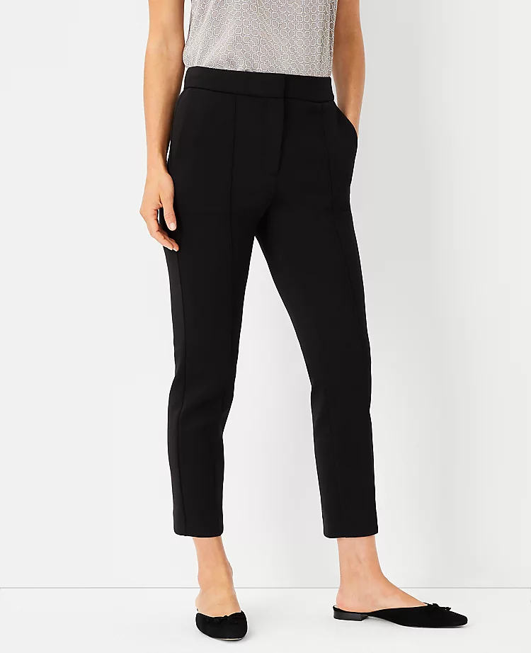 The Pintucked Ankle Pant In Double Knit Black 1 The Pintucked Ankle Pant In Double Knit Black