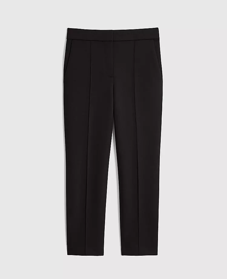Women's Double Knit Pintucked Straight Leg Pants in Black 4 Women's Double Knit Pintucked Straight Leg Pants in Black - Image 4