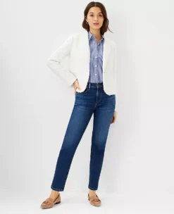 Sculpting Mid Rise Taper Jeans - Classic Indigo Performance Stretch Denim