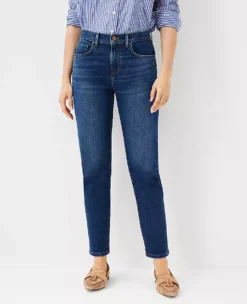 Sculpting Mid Rise Taper Jeans - Classic Indigo Performance Stretch Denim 8 Sculpting Mid Rise Taper Jeans - Classic Indigo Performance Stretch Denim -Ann Taylor Store 578357 0698 ALT2