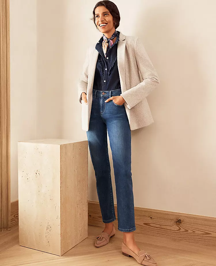 Sculpting Mid Rise Taper Jeans - Classic Indigo Performance Stretch Denim 5 Sculpting Mid Rise Taper Jeans - Classic Indigo Performance Stretch Denim - Image 5