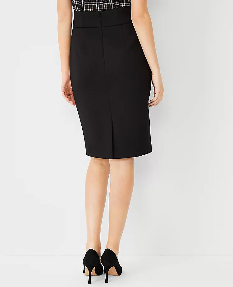 High Waist Double Knit Pencil Skirt - Wrinkle-Resistant Black Workwear 2 High Waist Double Knit Pencil Skirt - Wrinkle-Resistant Black Workwear - Image 2