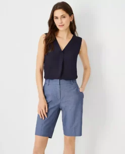 Mixed Media Pleat Front Top