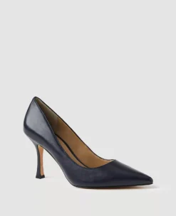 Mila Leather Pumps: Elegant Pointed Toe Heels with Padded Comfort
