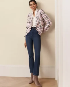 Sculpting High Rise Boot Crop Jeans in Refined Dark Indigo Wash -Ann Taylor Store 591606 3752 MKTG1