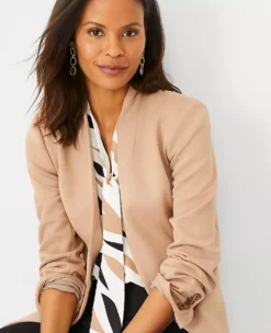 Women's Tailored Double Knit Cutaway Blazer - Stretch Comfort Office Jacket 5 Women's Tailored Double Knit Cutaway Blazer - Stretch Comfort Office Jacket -Ann Taylor Store 592562 5051 ALT2