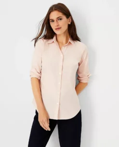Classic Tailored Cotton-Blend Button Down Shirt 5 Classic Tailored Cotton-Blend Button Down Shirt -Ann Taylor Store 593830 2899 ALT2