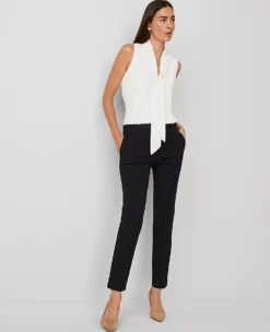 Petite Slim Ankle Pants - Eva Tailored Navy Crop