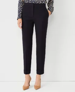 Petite High Rise Slim Ankle Pants - Atlantic Navy Stretch Trousers