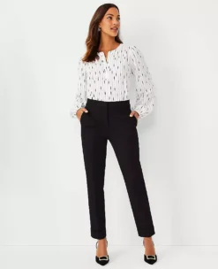 Petite High Rise Slim Ankle Pants - Atlantic Navy Stretch Trousers -Ann Taylor Store 596475 2158 ALT2
