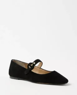 Premium Suede Pointed Toe Mary Jane Flats with Adjustable Buckle