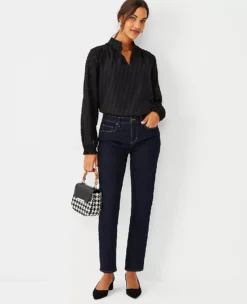 Sculpting Mid Rise Taper Jeans in Premium Rinse Wash Denim 6 Sculpting Mid Rise Taper Jeans in Premium Rinse Wash Denim -Ann Taylor Store 597307 6147 ALT2