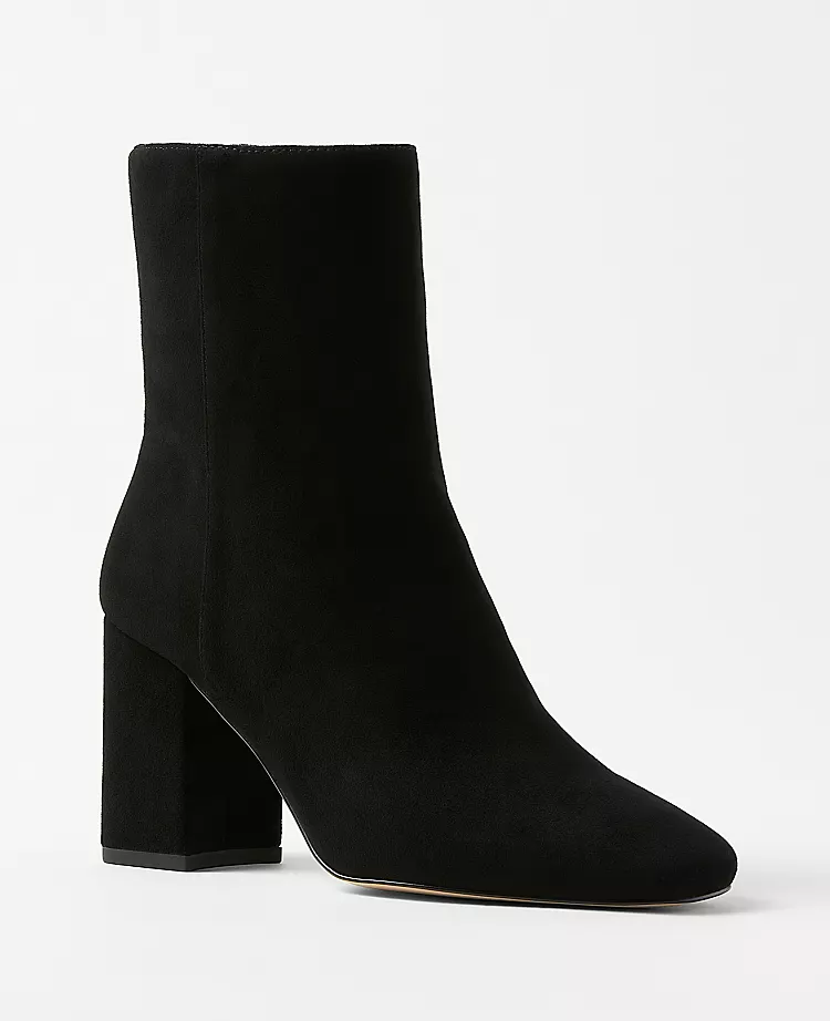 Black Suede Heeled Booties - Pointy Toe Ankle Boots with Padded Comfort 1 Black Suede Heeled Booties - Pointy Toe Ankle Boots with Padded Comfort