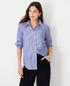 Striped Relaxed Perfect Shirt Blue Stripe