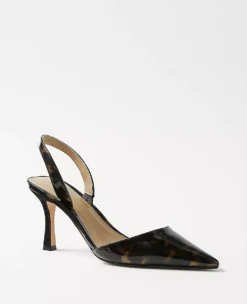 Tortoiseshell Print Slingback Pumps - Elegant Pointed Toe 3-Inch Heels
