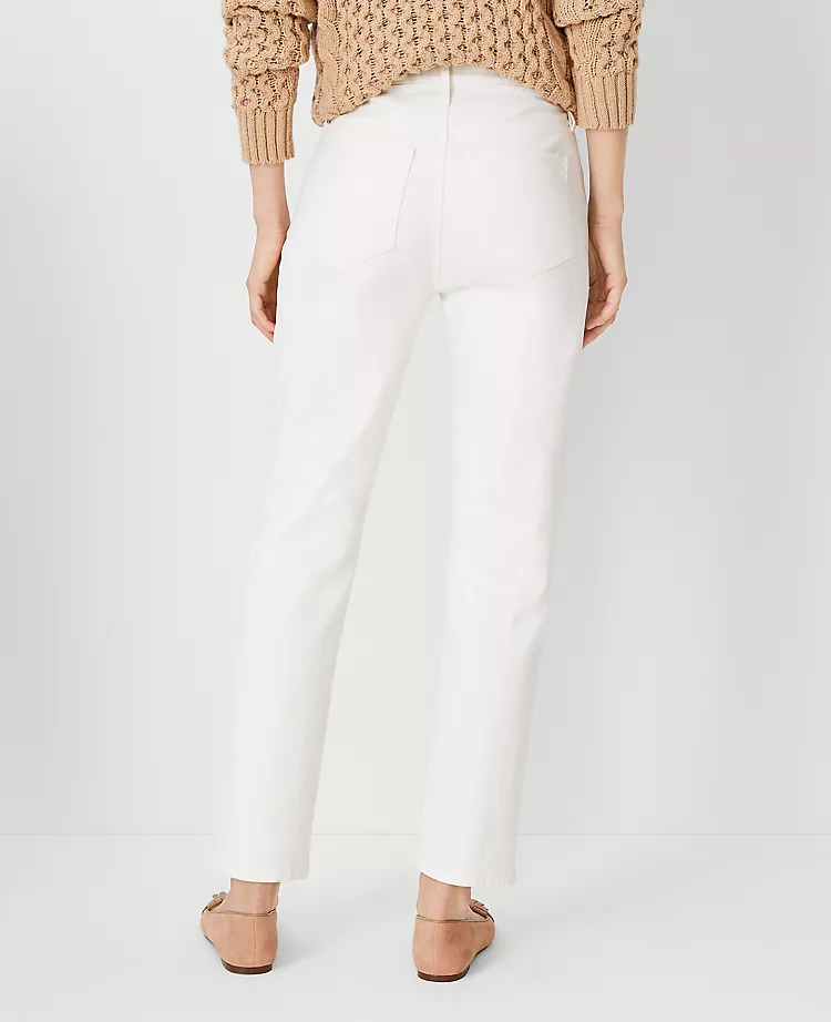 Ivory Mid-Rise Sculpting Tapered Jeans - Relaxed Fit Performance Denim 2 Ivory Mid-Rise Sculpting Tapered Jeans - Relaxed Fit Performance Denim - Image 2