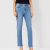 Sculpting Mid Rise Tapered Jeans in Light Vintage Indigo