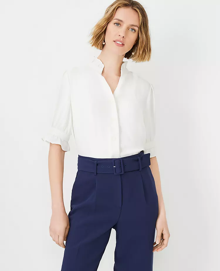 Ruffle Button Top 1 Ruffle Button Top