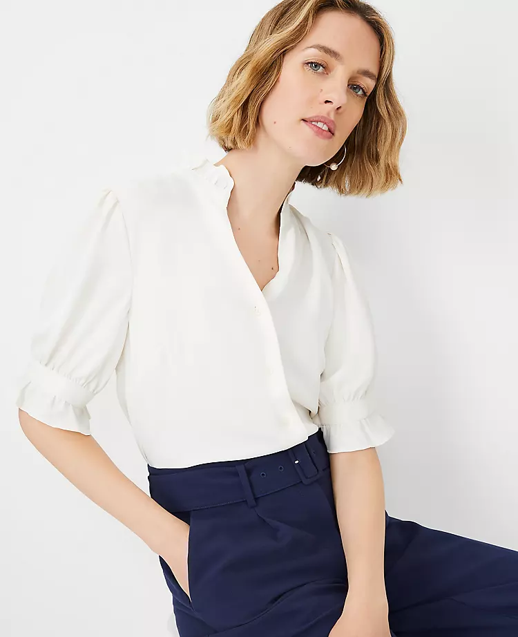 Ruffle Button Top 3 Ruffle Button Top - Image 3