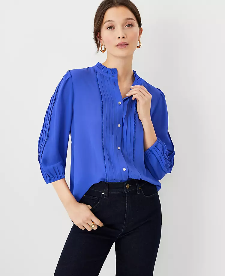 Pintucked Mixed Media Top 1 Pintucked Mixed Media Top