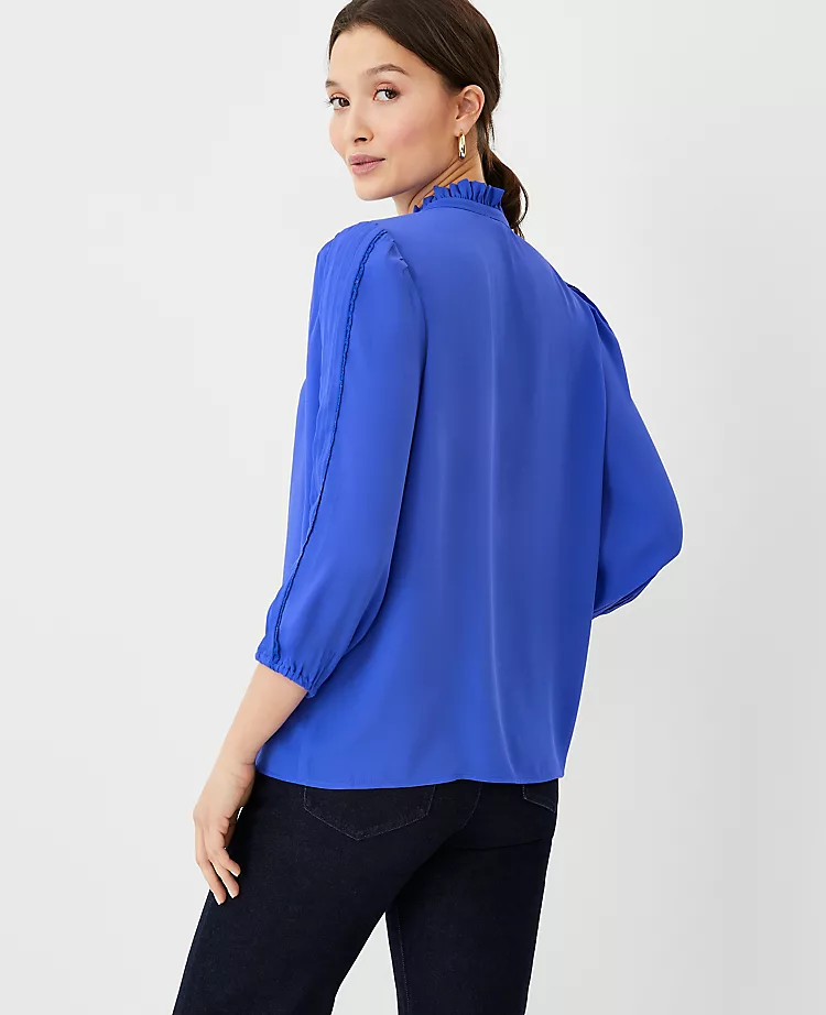 Pintucked Mixed Media Top 2 Pintucked Mixed Media Top - Image 2