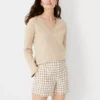 High Waisted Tweed Shorts - Women's Tailored Side Zip Shorts