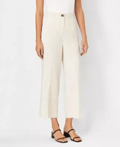 The Seamed Straight Crop Pant In Stripe
